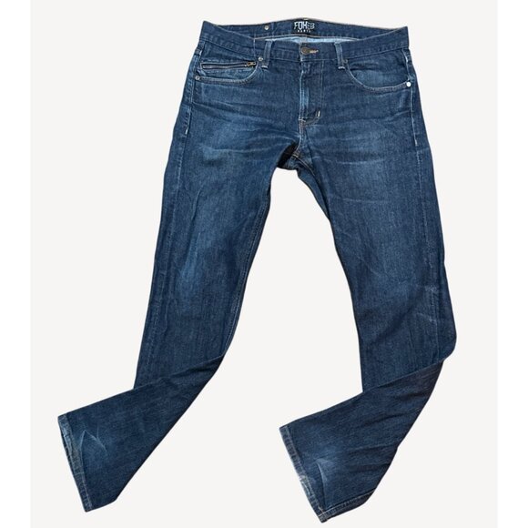 Fox Denim Mens Straight-Leg Jeans Dark Wash Blue Cotton Blend Size 32 x 31 - Picture 1 of 13